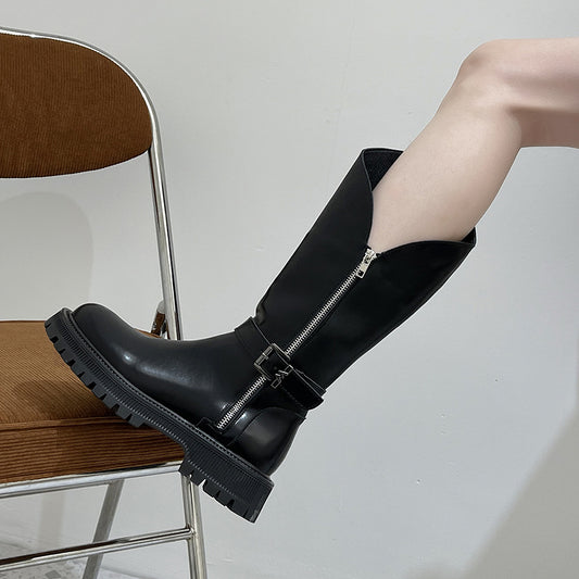 Fashion Ladies Thick-heel Non-slip High-top Knight Boots