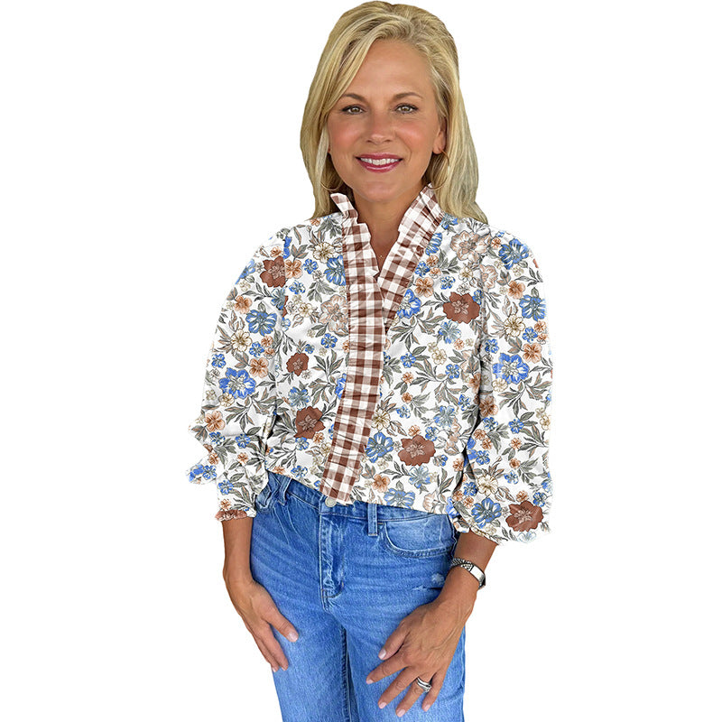 Stilfuld ny pullover V-hals langærmet top