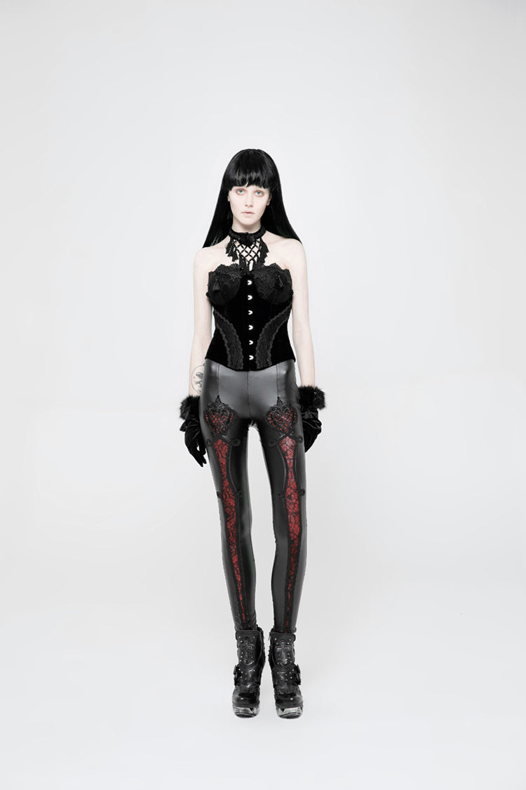 Leggings Punk Embroidery Positioning Flower Stretch Leggings Women's Pants