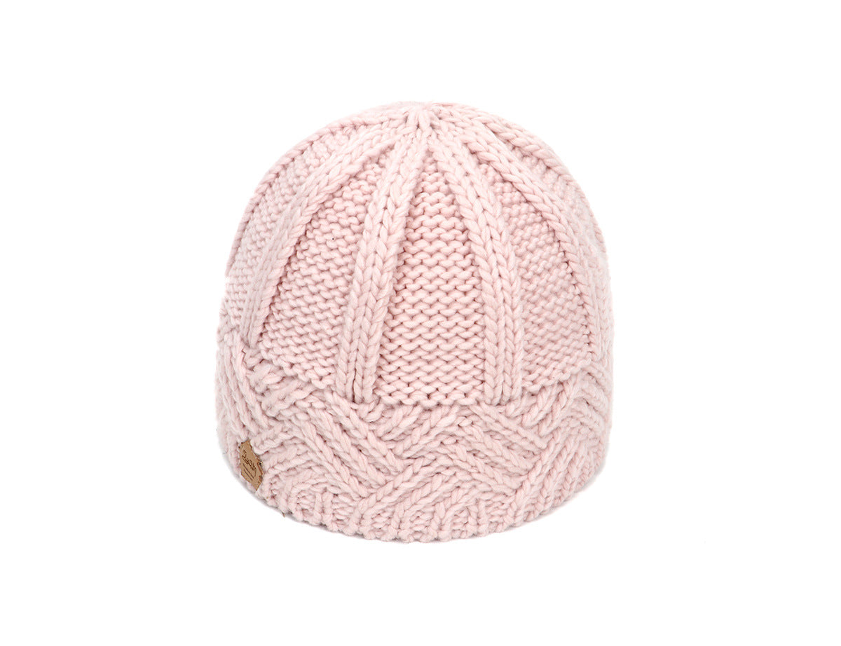 Women's Warm Plush Thickened Wool Ball Knitted Hat