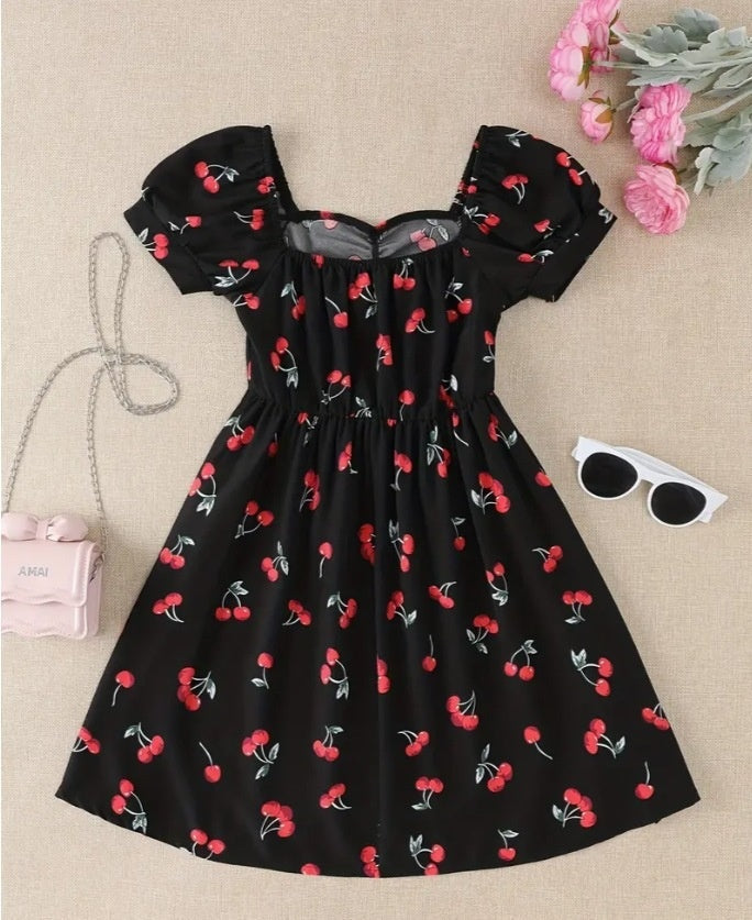 New Summer Womens Fashionable Printed V Neck Dress