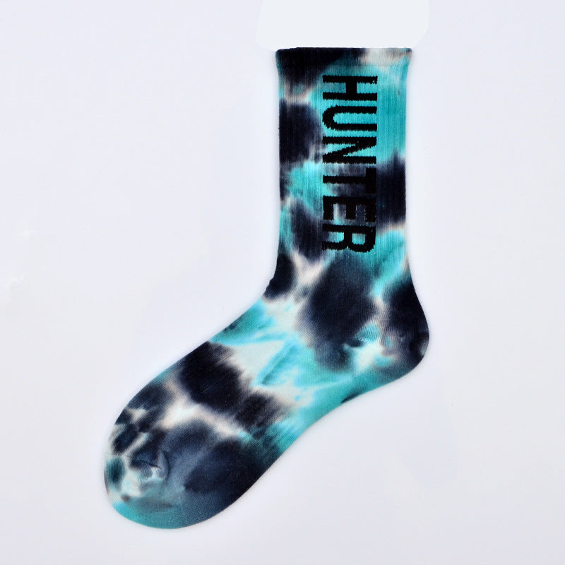 Tie-Dyed Thin Tube Socks For Men And Women