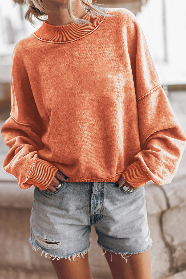 Autumn Crew Neck Solid Color European And American Leisure Loose Sweater