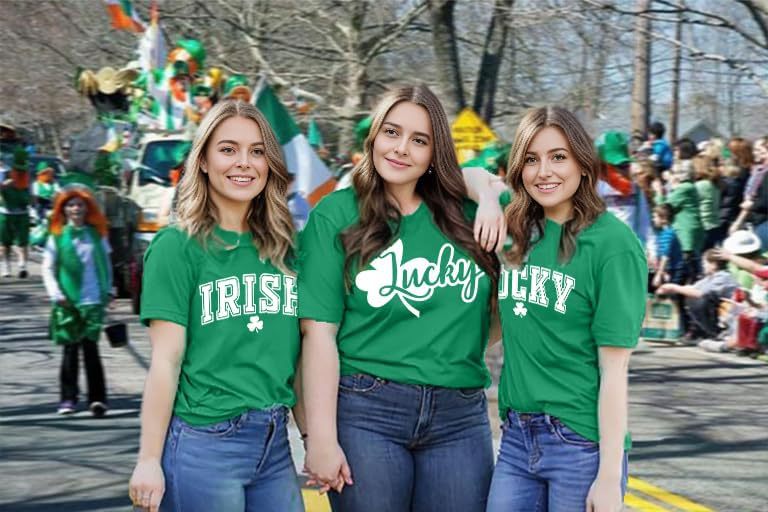 St Patricks Day Skjorter til kvinder irske Shamrock T-shirts Gra