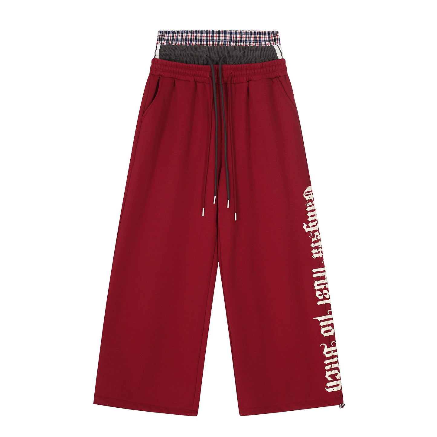 Womens Retro American-Style Casual Sweatpants With Three Waist Drawstrings
