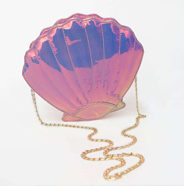Summer Japanese Harajuku Scallop Crossbody Shoulder Bag Laser Powder Purple Gradient