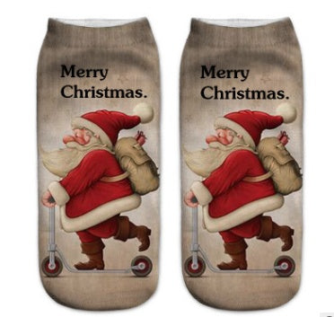 3D Printed Christmas Low Cut Ankle Sport Socks