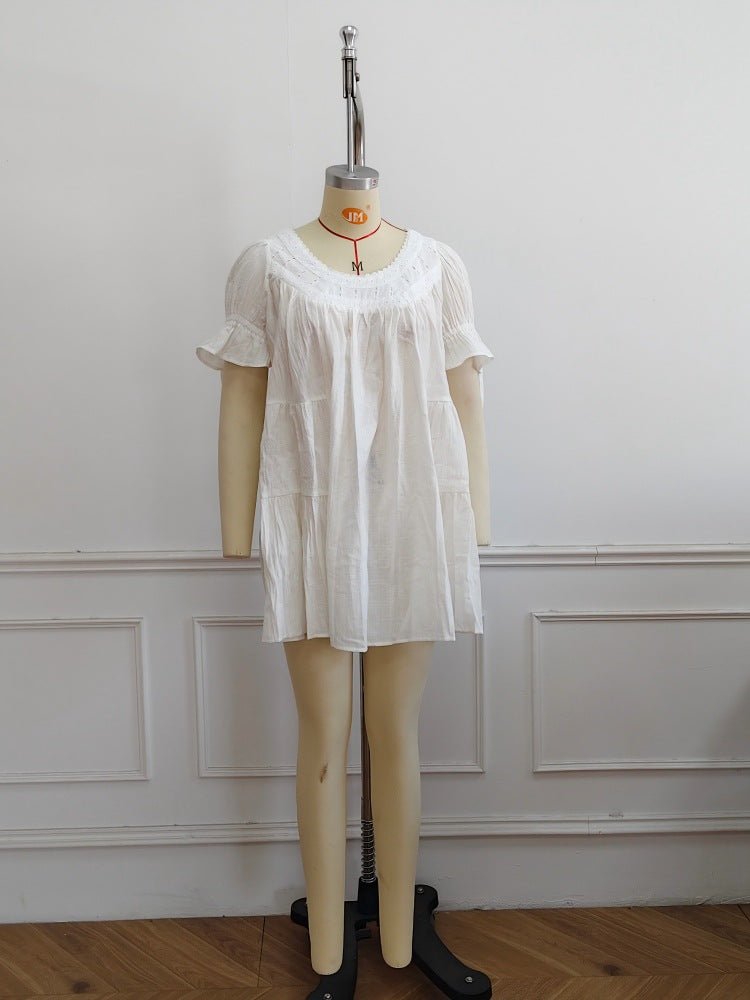Lace White Dress Women's A-line Skirt