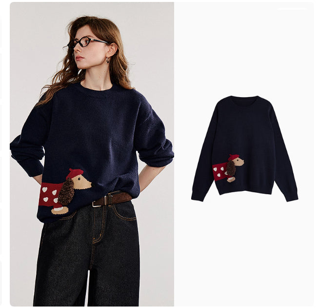 Sausage Dog Fairy Tale Style Sweater For Women
