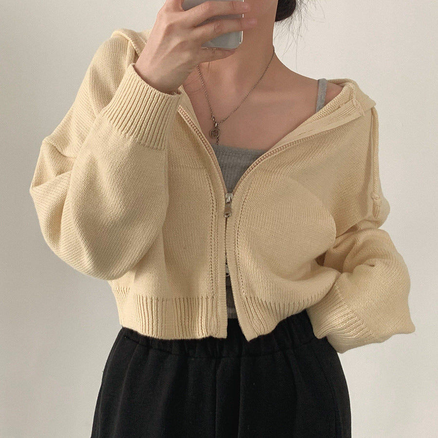 All-matching Hooded Sweater Jacket Long-sleeved Heavy Industry Pocket