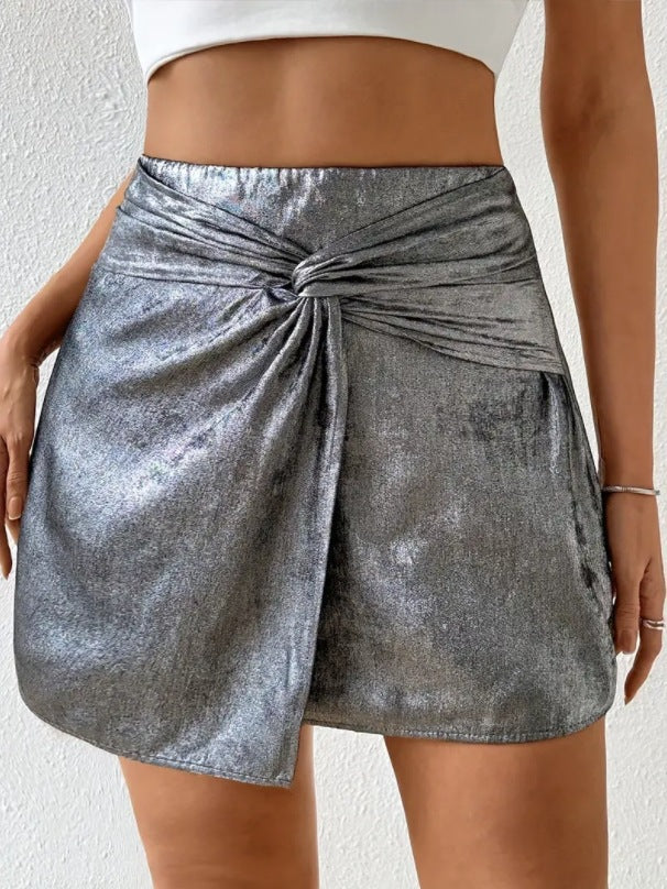 Personalized Hot Girl High Waist Twisted Mini Hip Skirt