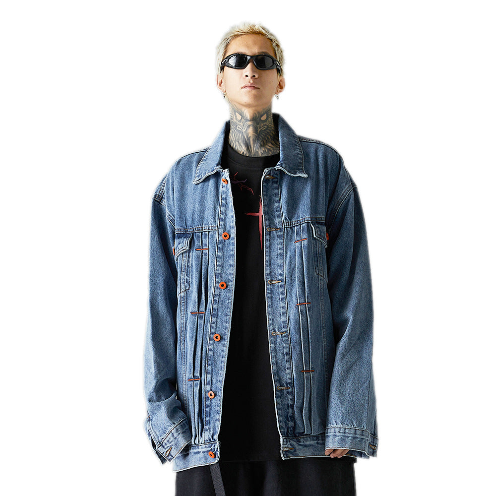 Punk High Street Old Wash Denim Clothes Jacket