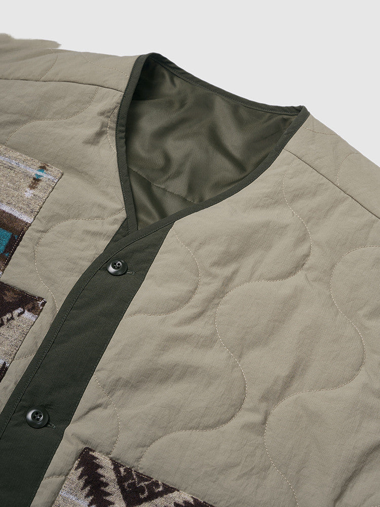 Color Matching Ethnic Style Jacket Japanese-style Retro Loose