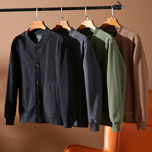 Double Sided Polar Fleece Solid Color Long Sleeve