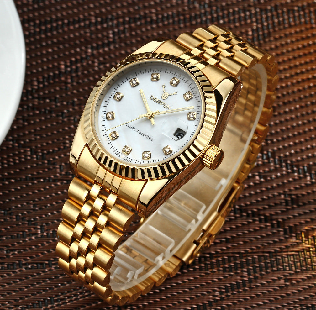 Shell watch with diamonds