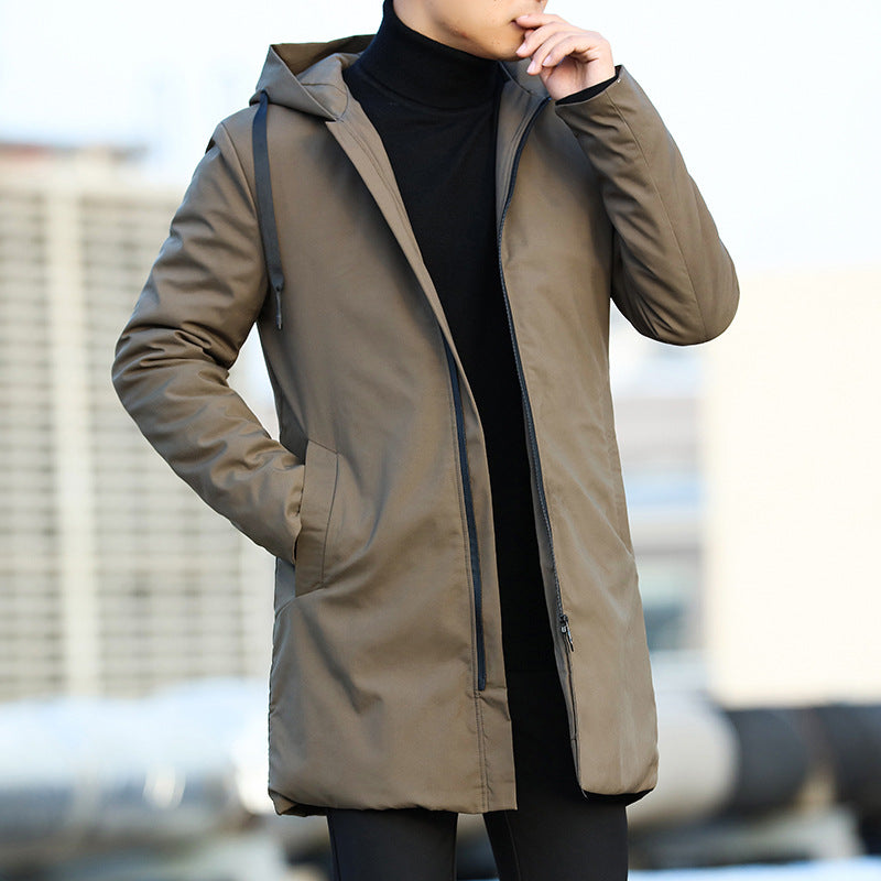 Winter Windbreaker With Thick Hooded Casual Coat