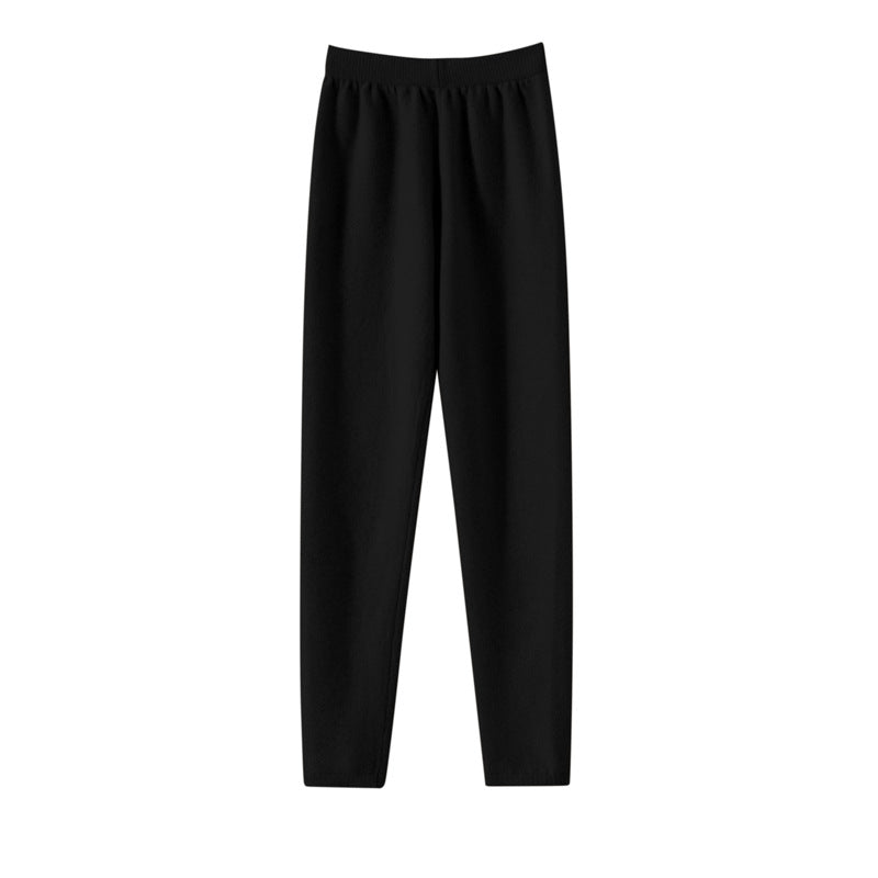 Solid-color Seamless Fine-wool Leggings For Women