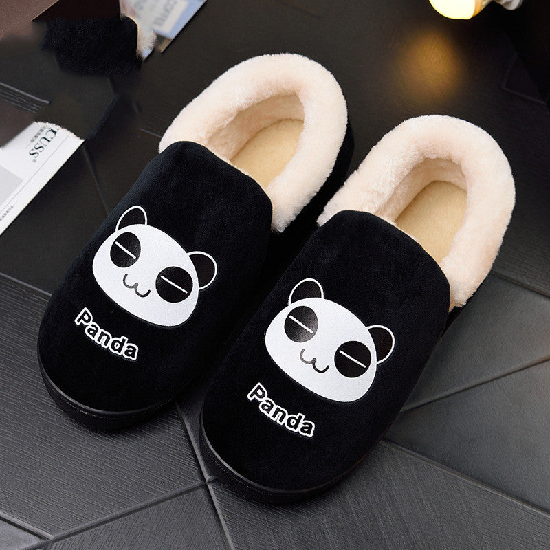 Love cartoon furry wooden floor slippers