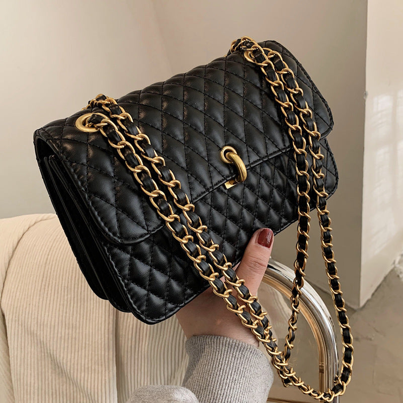 Fashion And Popular One-shoulder Messenger Bag Net Red Ins Rhombus Chain Small Square Bag