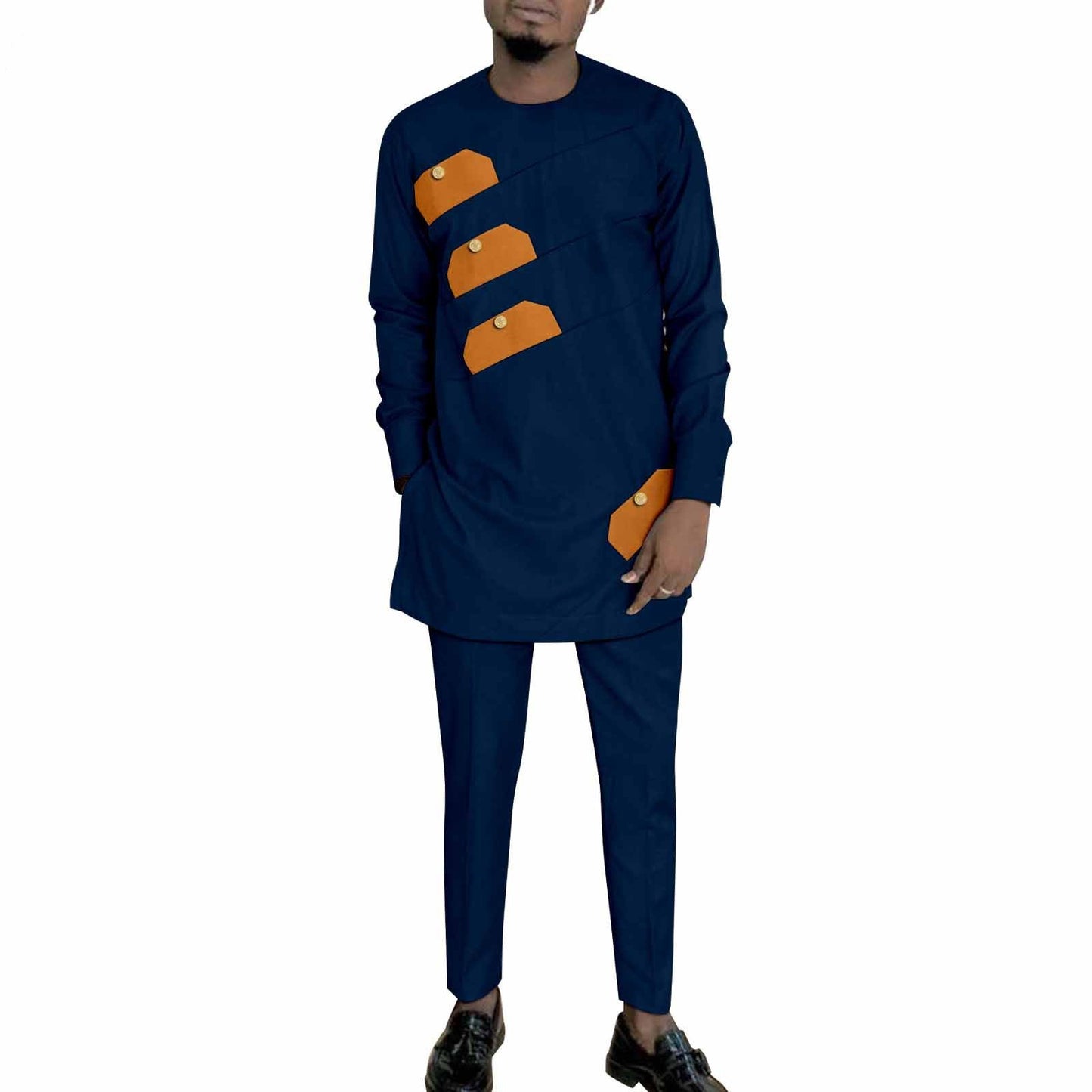 Ethnic Print Batik Cotton Men Leisure Set