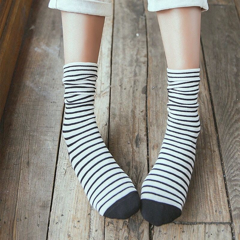Fashion Japanese Horizontal Striped Women's Socks