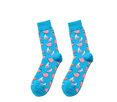 Men's and women's high-length flower long socks