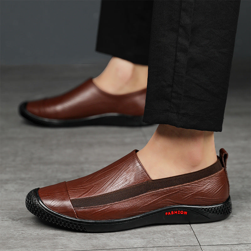 Spring And Autumn New First Layer Leather Case Foot Lazy One Pedal Leather Shoes Driver's Soft Shoes