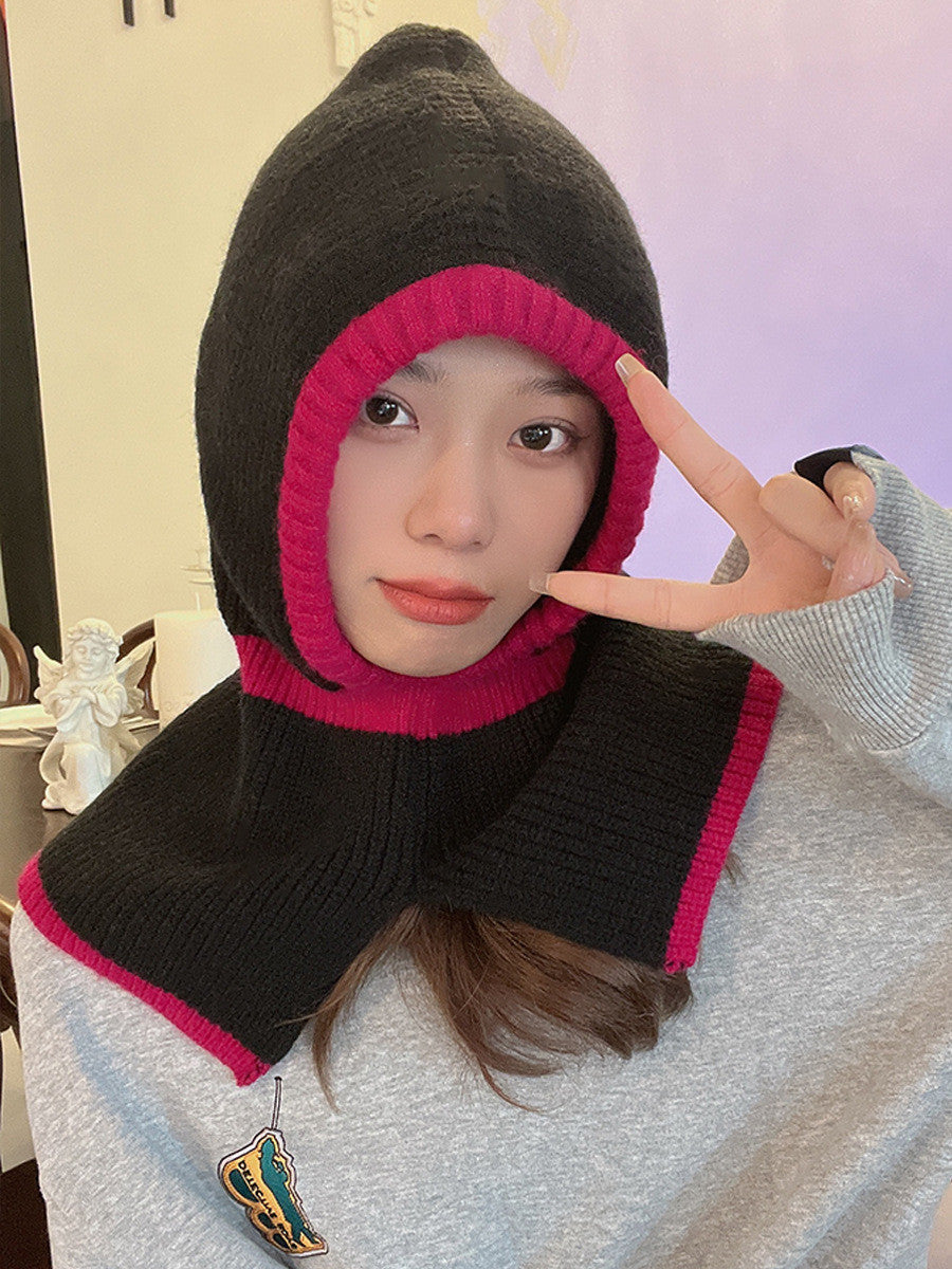 Women's Warm Knitted Hooded Scarf