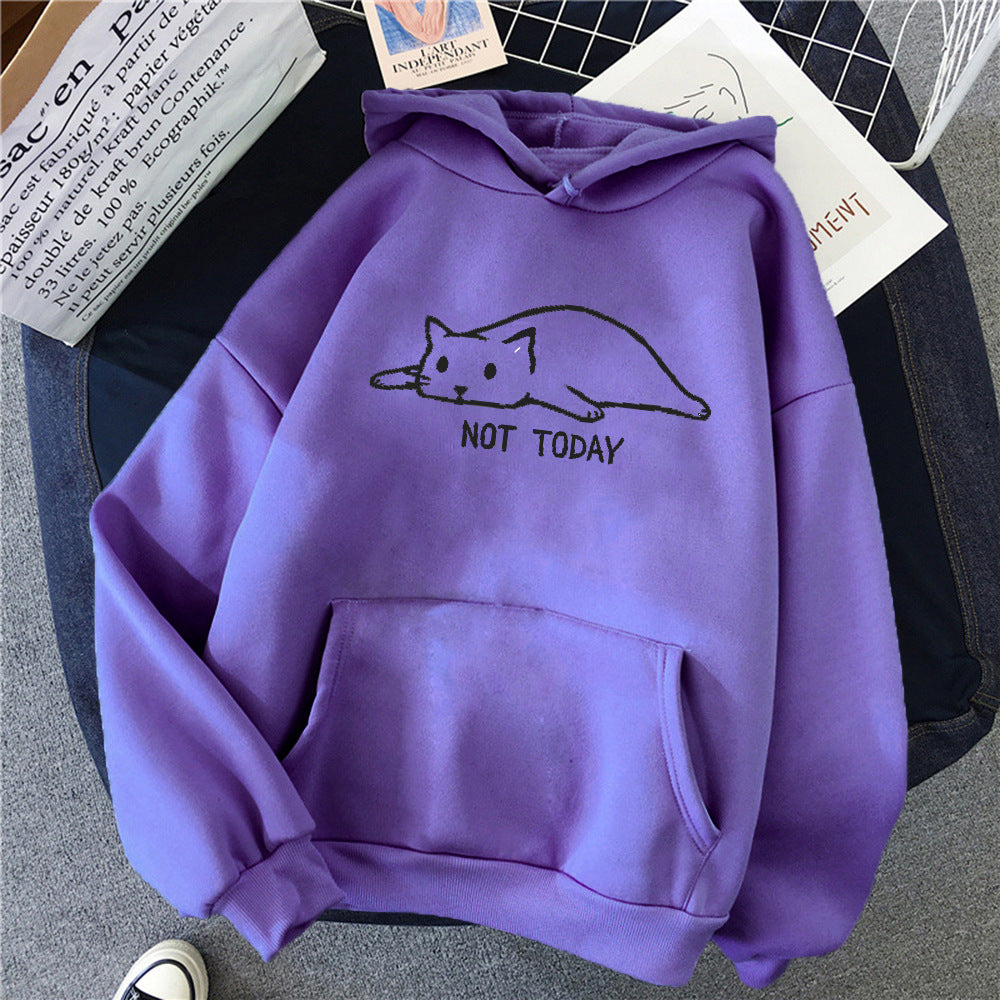 Cute Kitten Fleece Long Sleeve Sweater Hoodie