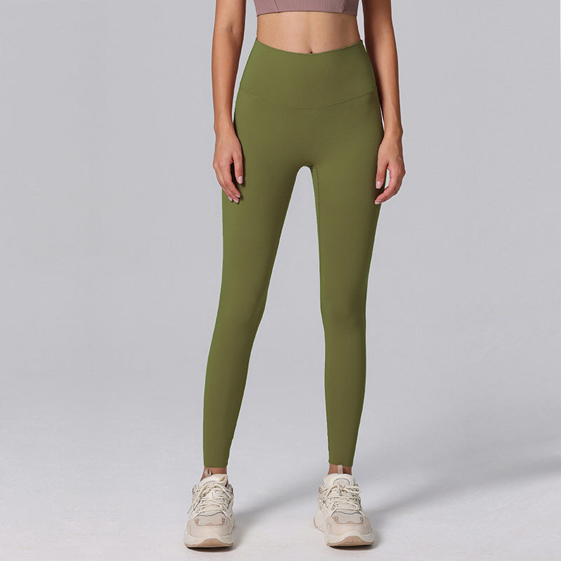 New Nude-Look Lycra Yoga Pants Womens High-Waist Butt-Lifting Base-Layer Leggings