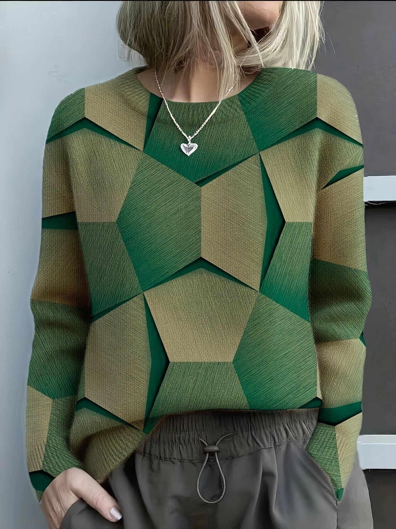 Digital Print Flannel Christmas Women's Round Neck Sweatshirt Autumn Winter 3D