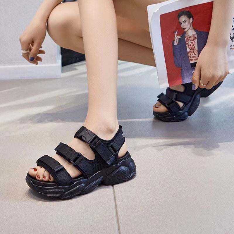 Net Red Student Fairy Style Summer Velcro Sports Platform Shoes