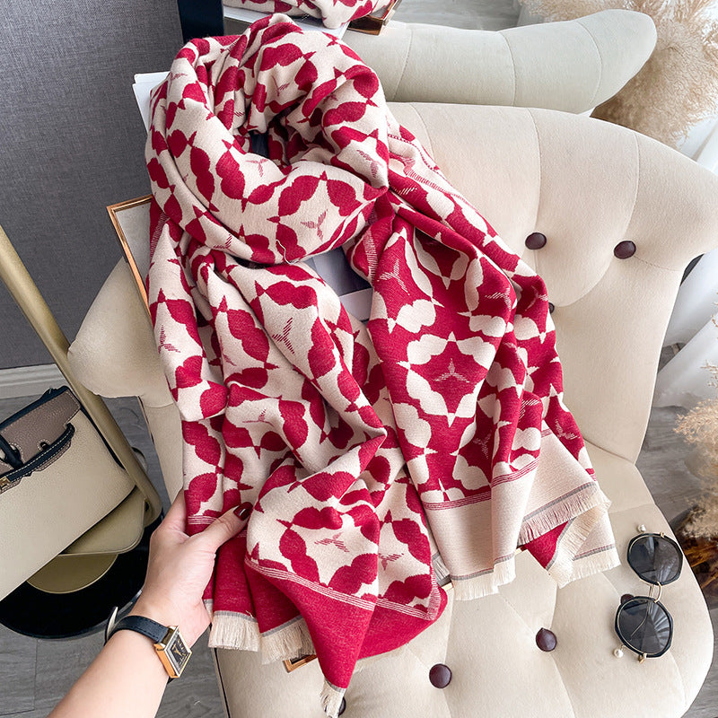 High-end Double-sided Dual-use New Travel Artificial Cashmere Scarf Women
