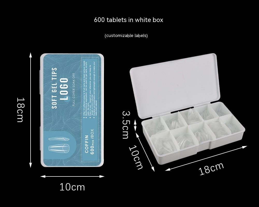 High Quality Transparent Seamless Square Long Ballet Frosted Fake Nails