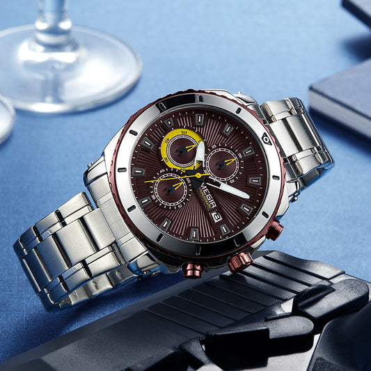 Men's stainless steel quartz watch