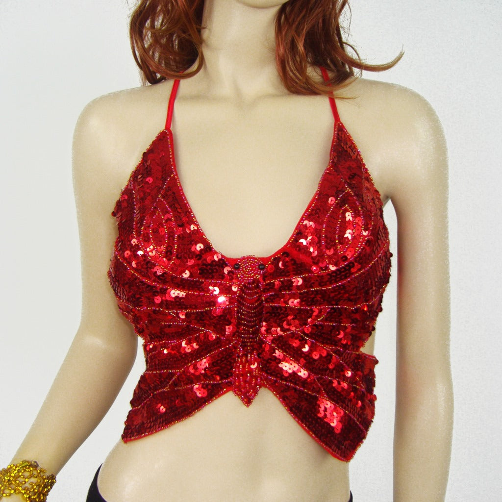 Belly Dance Sequin Butterfly Bra DS Nightclub Stage