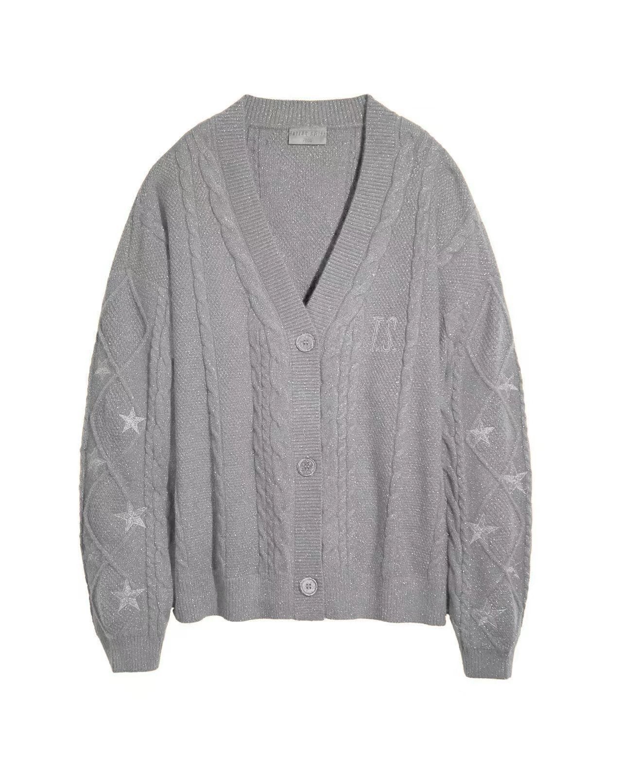 Cardigan Embroidery XINGX Loose And Idle Dinified Sweater