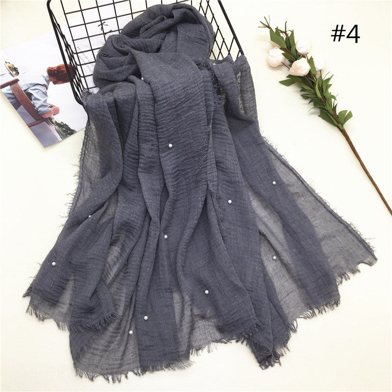 Women's shawl cap with wrinkled scarf