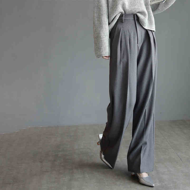 Suit Pants Women's Slim Wide-leg Pants Mopping Floor Straight-leg Trousers