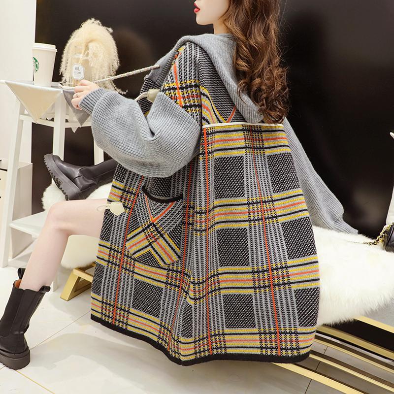 Mellemlang Løs Og Afslappet Ekstra Tyk Sweater Cardigan Til Kvinder