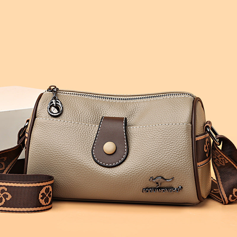 Retro Minimalist Crossbody-taske i læder til kvinder