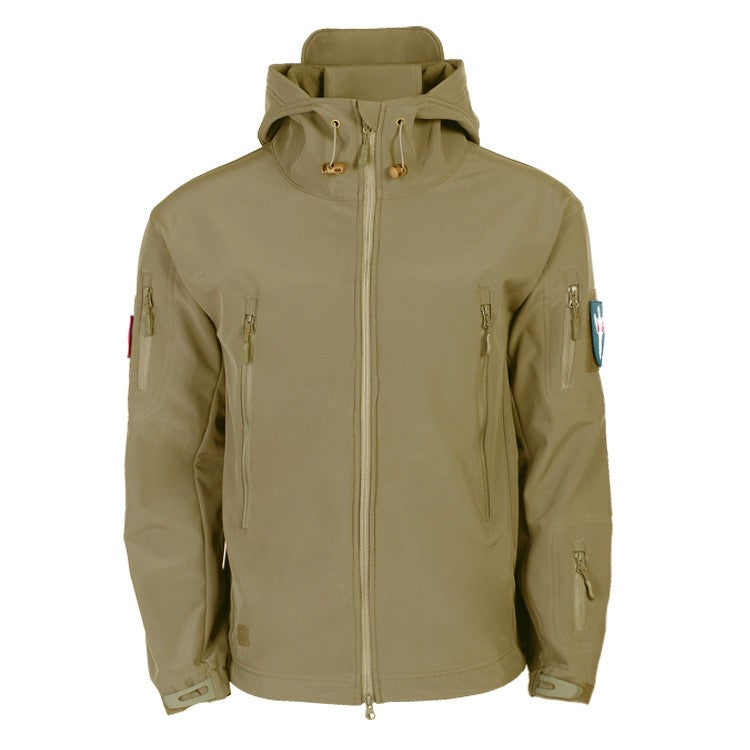 Thin Section Sharkskin Sports Soft Shell Waterproof Three-in-one Men's Warm Rushing Jacket