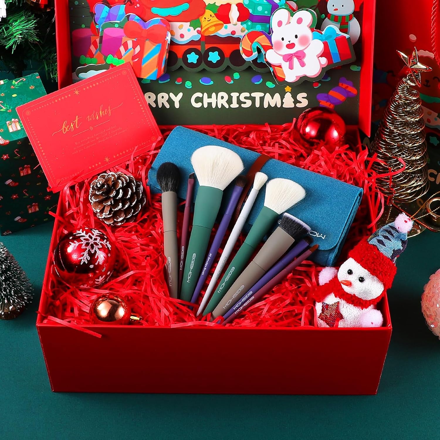 EIGSHOW 9 Stück Makeup Pinsel Set Mit 5 Farben, Professionelle Makeup Pinsel Mit Tasche, Niedlich & Geschenk Wahl