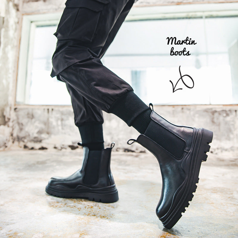 British Style Men's Mid-tube Martin Boots