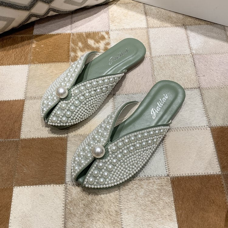 New Pearl Outer Wear Feminine Flat Sandals