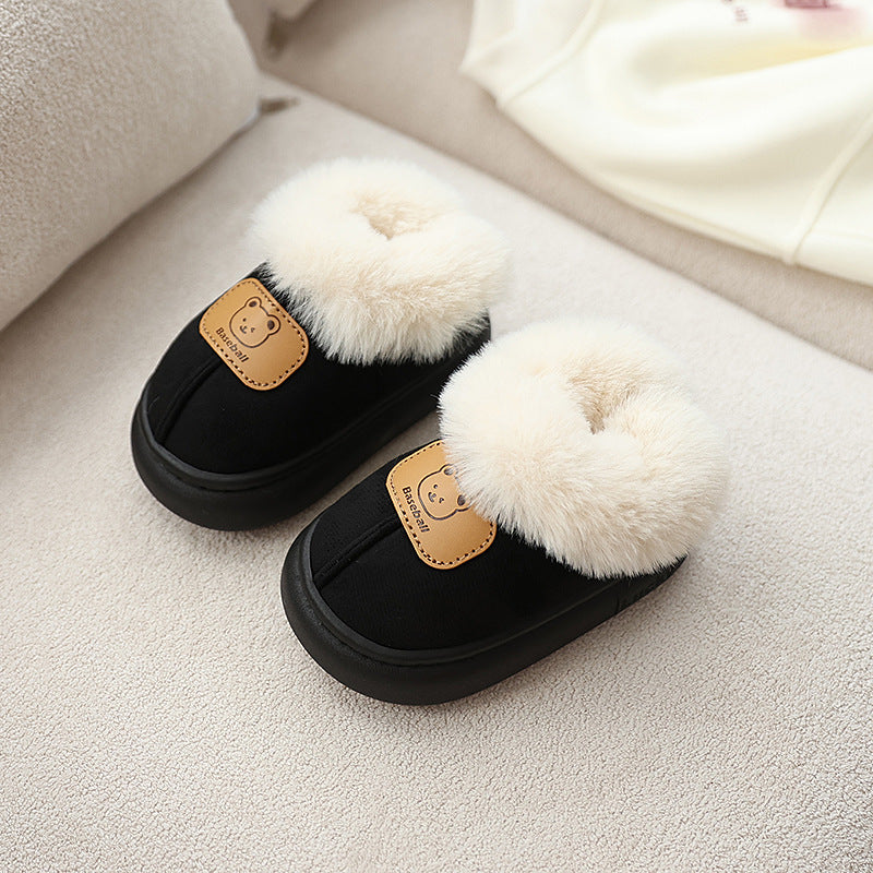Bear Plush Cotton Shoes For Boys And Girls