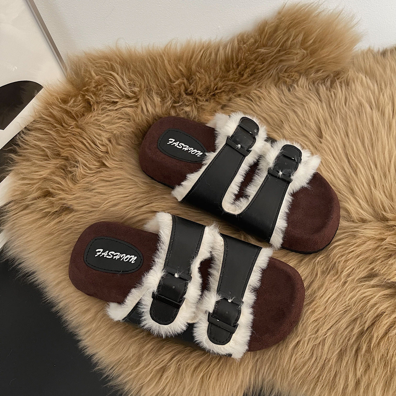 Platform Slippers Women's Soft Bottom Belt Buckle