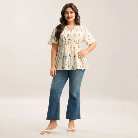 Slim-fit, Slimming, Fashionable, Casual, Versatile Short Sleeve