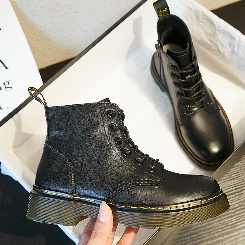 New All-Match British Style Short Boots Women
