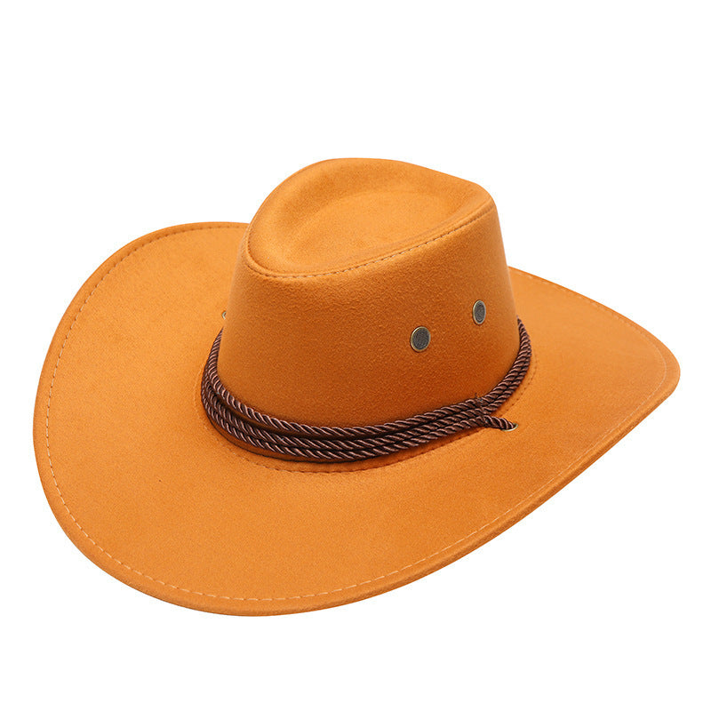 Western Denim Male Hat Double-sided Suede Sun Hat Female Horse Riding Hat